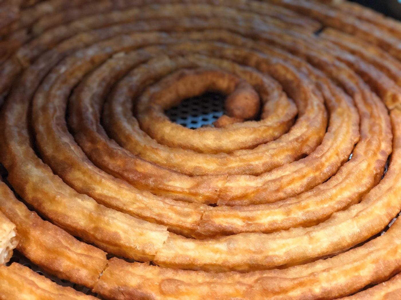 Primer plano de la rosca de churros